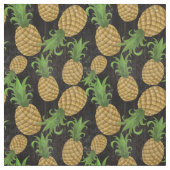 Tissu Noir hawaïen tropical de cru de fruit d'ananas (Échantillon)