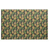 Tissu Noir hawaïen tropical de cru de fruit d'ananas (Fat Quarter)