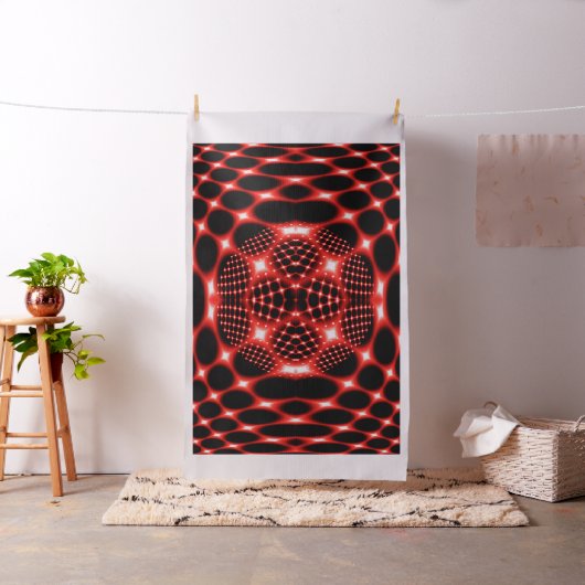 Tissu Noir rouge de néon fractal (In Situ)
