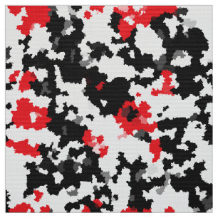 Tissu Noir Rouge Et Blanc Irrégulier Abstrait