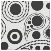 Tissu Noir sur cercle blanc points cachemire style motif (fermé)