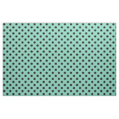 Tissu Noir sur le point de polka vert turquoise (Fat Quarter)