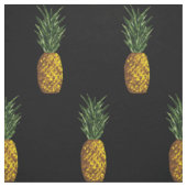 Tissu Noir tropical de motif d'ananas (Échantillon)