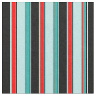 Tissu Noir, Turquoise, Aqua, Rouge, Ligne verte de la me