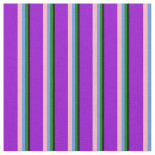 Tissu Noir, Vert, Bleu de Cornflower, Rose et Violet fon