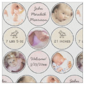 Tissu Nom de bébé de collage de photo, stat de naissance (fermé)