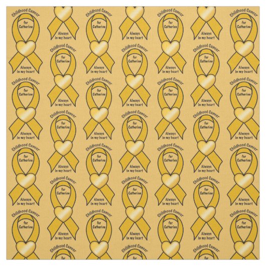 Tissu Nom de coeur de ruban de Cancer d'enfance (Échantillon)