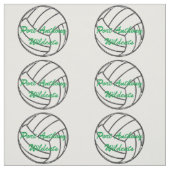 Tissu Nom d'équipe de volleyball en vert (Échantillon)