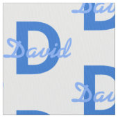 Tissu Nom et monogramme bleus (fermé)
