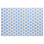 Tissu Nom et monogramme bleus (Yard)