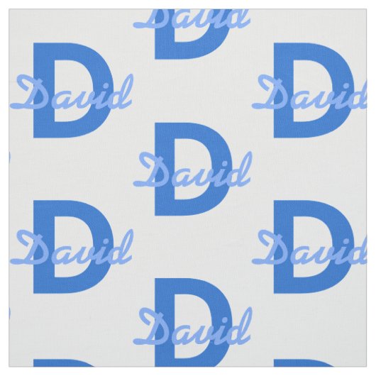 Tissu Nom et monogramme bleus (Échantillon)