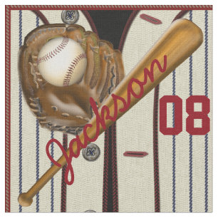 Tissu Nom et numéro du gant de balle de baseball Vintag