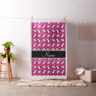 Tissu Nom personnalisé pingouins de parties scintillant 