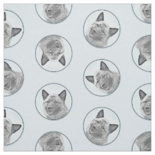 Tissu Norvégien Elkhound Peinture Cute Original Chien Ar