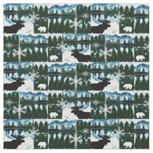 Tissu Norwoods Aquarelle Paysage Faune