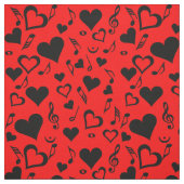 Tissu Notes de coeur et de musique (Échantillon)