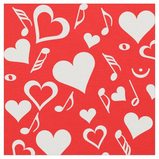 Tissu Notes de coeur et de musique (Fermer)