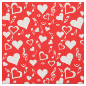 Tissu Notes de coeur et de musique (Échantillon)