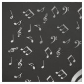 Tissu notes de musique argentées (Échantillon)