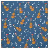 Tissu Notes de musique Cello Santa Hat (Échantillon)