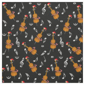 Tissu Notes de musique Cello Santa Hat (Échantillon)