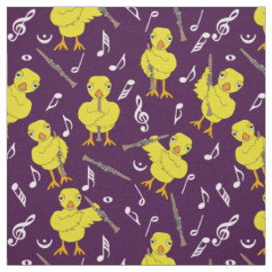 Tissu Notes de musique Clarinet Chick
