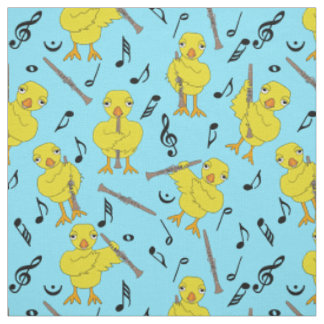 Tissu Notes de musique Clarinet Chick