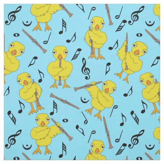 Tissu Notes de musique Clarinet Chick (Échantillon)