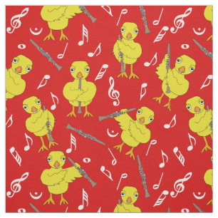 Tissu Notes de musique Clarinet Chick