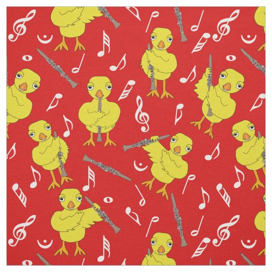 Tissu Notes de musique Clarinet Chick (Échantillon)