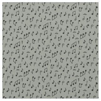 Tissu Notes de musique Doddle noires sur gris moyen