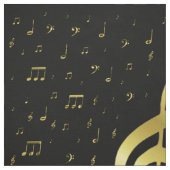 Tissu notes de musique dorées (Échantillon)