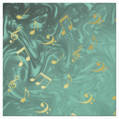 Tissu notes de musique dorées dans l'essence (Échantillon)