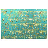 Tissu notes de musique dorées en menthe (Fat Quarter)