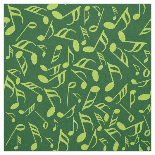 Tissu Notes de musique en vert (Échantillon)