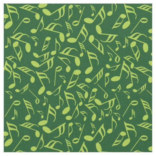 Tissu Notes de musique en vert (Fermer)