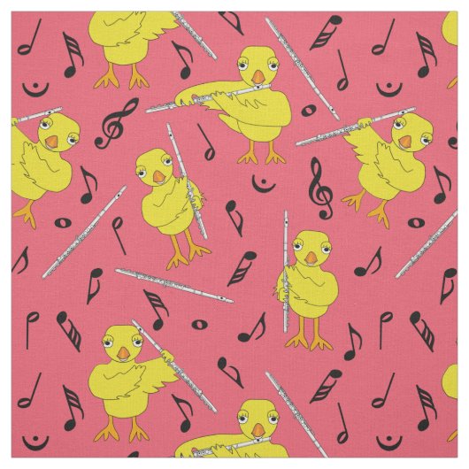 Tissu Notes de musique Flute Chick (Échantillon)