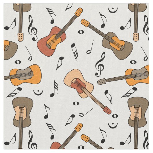 Tissu Notes de musique guitare (Fermer)