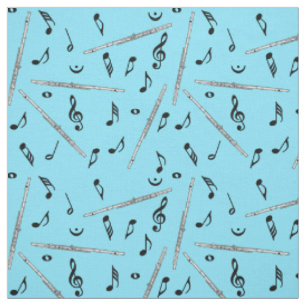 Tissu Notes de musique noire