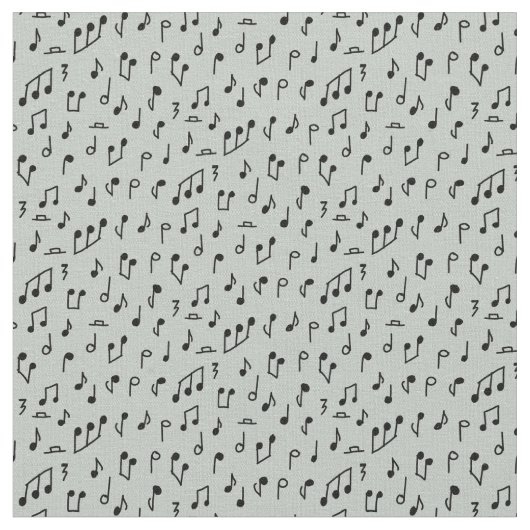 Tissu Notes de musique noires sur gris (Fermer)