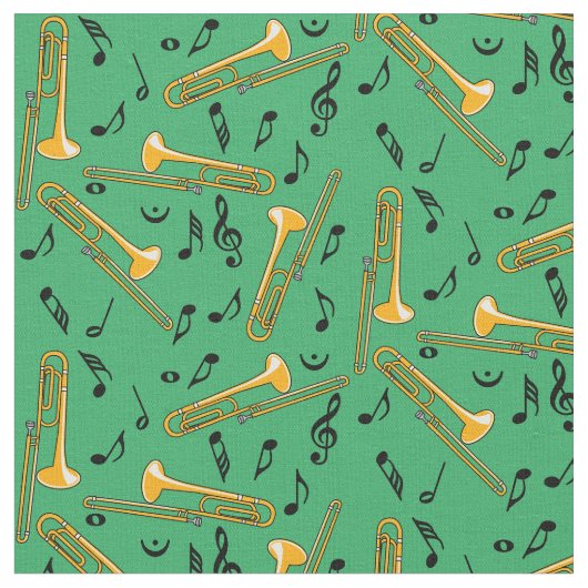 Tissu Notes de musique Trombone (Fermer)