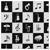 Tissu Notes élégantes et instruments de musique moderne (Fermer)