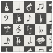 Tissu Notes et instruments de musique moderne et élégant (Détail)