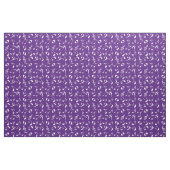 Tissu Notes musicales à la ligne blanche sur le violet (Fat Quarter)