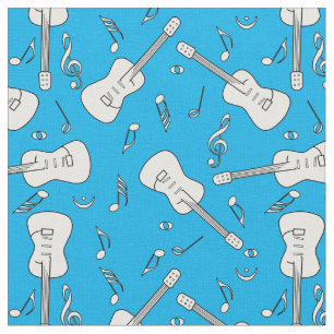 Tissu Notes musicales de Guitare Lines