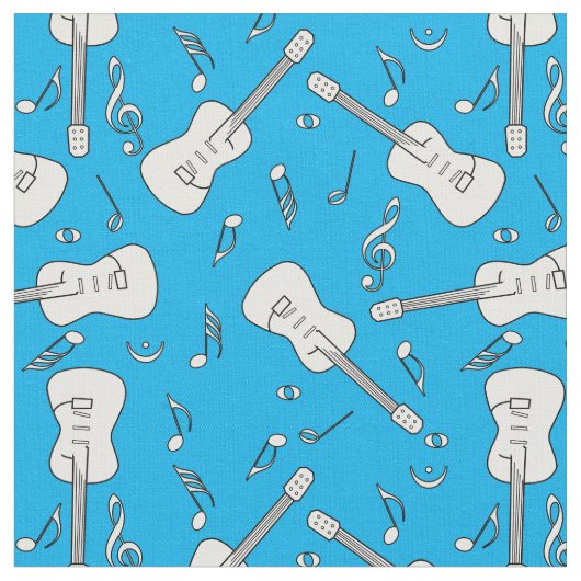 Tissu Notes musicales de Guitare Lines (Fermer)