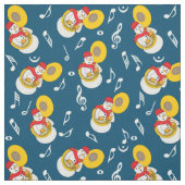 Tissu Notes musicales de Tuba Snowman (Échantillon)