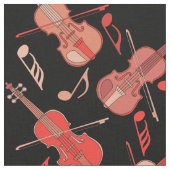 Tissu Notes musicales de violons à la ligne (Fermer)