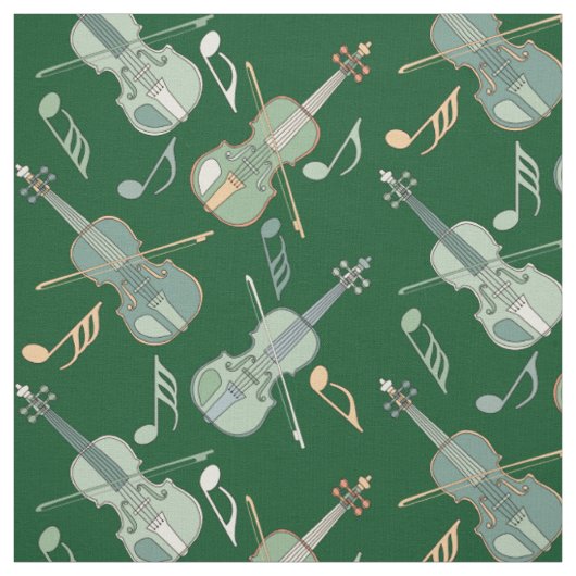 Tissu Notes musicales de violons à la ligne (Échantillon)