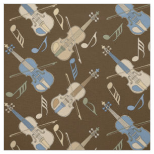 Tissu Notes musicales de violons à la ligne